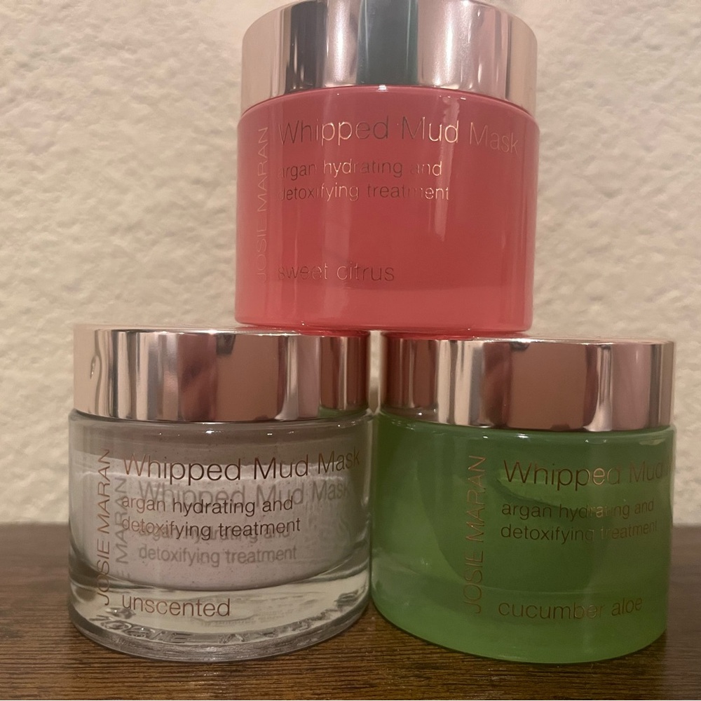 JOSIE MARAN Whipped Mud Mask Set - Sweet Citrus, Unscented, Cucumber Aloe